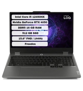 Lenovo Loq 15IAX9 83GS007WTR16 Intel Core I5 12450HX 16GB 512GB SSD Rtx 4050 Freedos 15.6'' Fhd Taşınabilir Bilgisayar