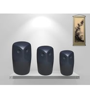Elegan Baykuş Biblo 3’lü Set Antrasit