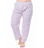 6 Adet Bayan Tek Alt Pijama Çiçek Desenli KIŞLIK Battal Boy (Karışık)