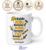İnşaatçı Jargonu Yazılı Komik Baskılı Kupa Bardak Hediye İnşaat Mühendisi
