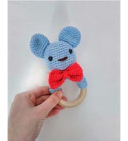 Diş Kaşıyıcı Çıngırak Amigurumi Organik Oyuncak