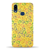 Samsung Galaxy A10s Uyumlu Lansman Kılıf Hello Kitty Tasarımlı İçi Kadife Kapak-sarı (Şeffaf)