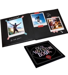 20 Polaroid Macera Fotoğraflı Siyah Anı Defteri , Resim Baskılı Siyah Anı Defteri,  Pola Kart, Kendin Yap Set, Bant ve Kalem Hediye, Solmaz Resim Fotoğraf Baskılı Anne, Aile, Çocuk,Düğün, Nişan, Sevgili, Albüm