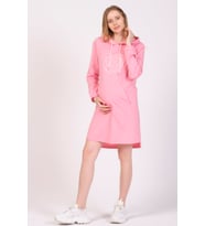 Busa Hamile Hoodie Elbise Pembe