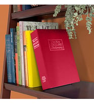Kitap Şeklinde Siyah Büyük Boy Gizli Güvenlik Kitap Görünümlü Hazine Güvenlik Para Kasası (Bordo)