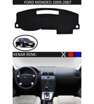 Ford Mondeo 2000-2007 İçin Uygun Torpido Koruma Halısı Siyah Kenar Renk Siyah