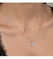 Mona Roza Günüş Taşlı Gümüş Kuş Bayan Kolye