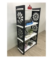 Desenli, Lazer Kesim, Metal, 4'lü Raf,çiçeklik,kitaplık, Dolap