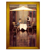Manzara Temalı Kanvas Tablo 80 x 110 cm Gold Çerçeve