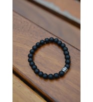 STONEAGE Siyah Mat Cam Boncuklu Unisex Bileklik