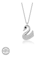 Swarovski Taşlı Gümüş Kuğu Bayan Kolye