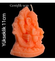 dekoratif il tanrısı figürü kokulu mum (Turuncu)