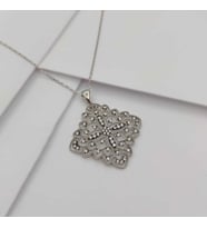 Gümüş Yaşam Çiçeği Zirkon Taşlı Kolye 925 Ayar