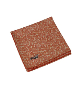 Ebruli Prime Pamuk Comfort Desenli Eşarp 90x90 cm - Yaprak Desenli (Turuncu)