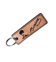 ATATÜRK Deri Anahtarlık  - Arma - Leather Key Holder (Bej)