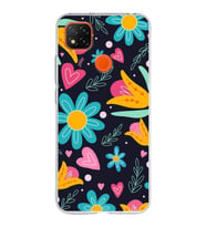 PrintiFy Xiaomi Redmi 9C ile Uyumlu 1mm Slim Fit Retro Renkler 1 Baskılı Şeffaf  Kılıf