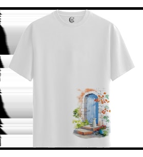 Blue Door - %100 Pamuklu Erkek Beyaz Tişört - Premium Quality