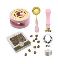 Davetiye Mum Mühürü Uygulama Seti Pembe Renk 455 Çelenk
