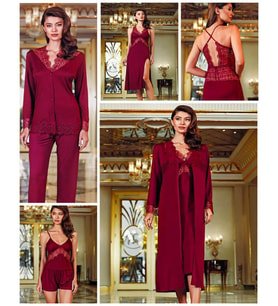 Perin 130  Bordo Penye  6 Lı  Çeyiz Seti