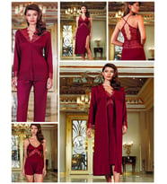 Perin 130  Bordo Penye  6 Lı  Çeyiz Seti