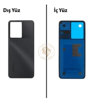 Infinix Note 12 Siyah Uyumlu Arka Kapak Arka Cam Batarya Pil Kapağı Lazer Kesim Back Cover