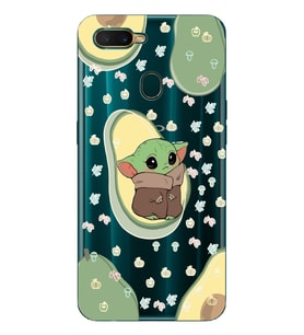 Oppo A5S/AX7/A12 Uyumlu Baby Yoda Desenli Şeffaf Telefon Kılıfı