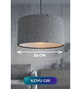 Koyu Gri Kumaş Başlıklı Sarkıt ize 35 CM