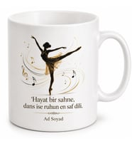 Dans Eğitmenine Hediye Ritim ve Esneklik Temalı Çay Kupası Bardak