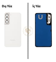 Samsung S22 Beyaz Arka Kapak Arka Cam Batarya Kapağı Lazer Kesim Kapak Pil Kapağı Back Cover