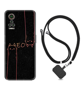 General Mobile GM 21 Pro GM 22 Pro Plus Kılıf Boyun Askılı Silikon Meow 1657