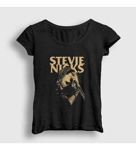 Presmono Kadın Siyah Stevie Nicks Fleetwood Mac T-Shirt 424939tt