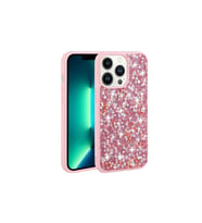 Apple iPhone 12 Pro Max Uyumlu Kılıf Parlak Taşlı Tasarım Zore Linea Kapak (Pembe)