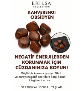 Sertifikalı Cüzdan Boy Kahverengi Obsidyen Taşı Kütle - İçsel Güç ve Duygusal Arınma Sağlar (Çok Renkli)