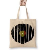 Retro Müzik Plak Bez Çanta Uzun Saplı