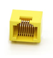 Mini Dar 12mm 8P8C Plastik Sarı RJ45 Soket Dişi Ethernet Bağlantı Soketi 8 Pin Pcb Montaj