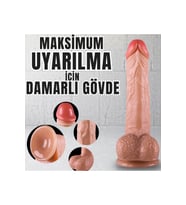 UNIQUE Realistik Dokuda Damarlı Dildo Vantuzlu Gerçekçi Yapay Penis 20 CM