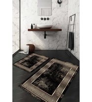 Dijital Baskılı Kaymaz Taban Yıkanabilir 2'li Klozet Takımı Banyo Paspası NDKZ-HT-1333 (Gold)