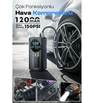 Akü takviye Cihazı Hava Kompresörü 12.000mAh - 150PSI