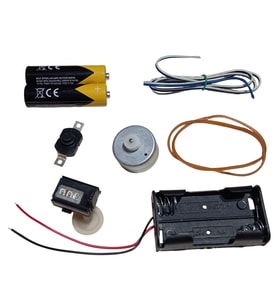 Mini Mekanik Sayaç Numaratör Kasnak Lastik DC Motor Pil Anahtar Öğrenci Hobi Deney Seti