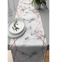 Bakır Prizma Desenli Premium Masa Örtüsü Runner RNR420
