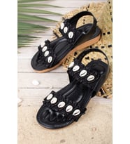 Khayt Naomi Anatomik Fashion Günlük Kadın Sandalet (Siyah)