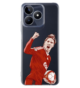 Realme C53 Uyumlu Fernando Torres Desenli Şeffaf Telefon Kılıfı