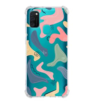 Samsung Galaxy M30s  Köşe Korumalı Antişok Kapak Abstract Tasarımlı Şeffaf Silikon Kılıf