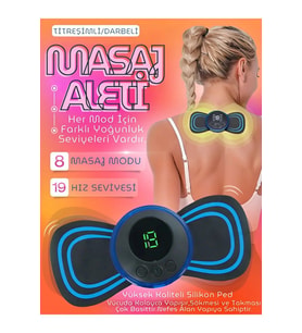 Şarjlı 8 Modlu Titreşimli Masaj Pedi, Bel, Sırt, Bacak ve Kol İçin