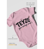 Teyze ve Yan Sanayi Anne Temalı Kısa Kollu Bebek Body %100 Pamuk