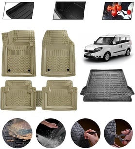 Fiat Doblo Maxi 2010-2015 Sonrası Uyumlu Paspas Araca Özel Bagaj Havuzu MBS Bej