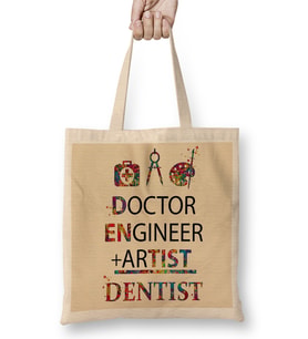 Doctor Engineer Artist Dentist 01 Bez Çanta Uzun Saplı