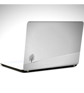 Minimal Ağaç ve Göktaşı Laptop Sticker 13 İnch (34X24CM)