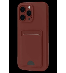 iPhone 16 Pro Kılıf Kelvin Kartvizitli Silikon - Bordo