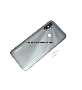 Tkgz Oppo Realme C3 Kasa Arka PİL Batarya Kapağı FÜME